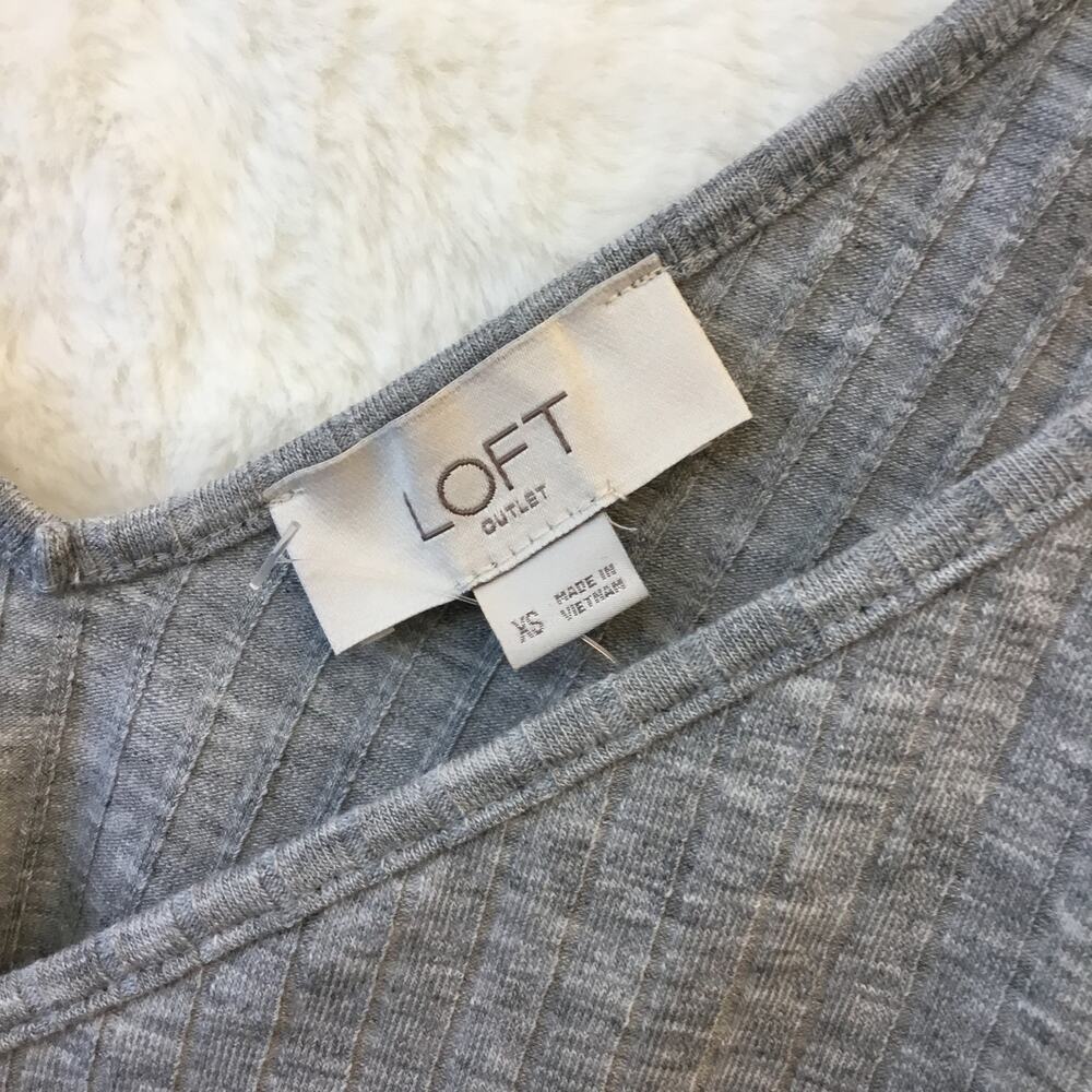 LOFT Gray Double V Cami - Picture 5 of 9